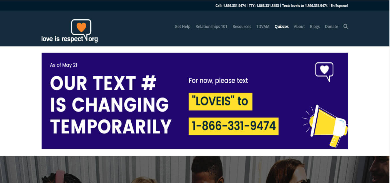 Love is respect text for Help